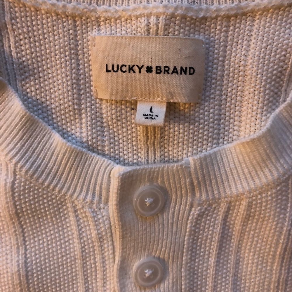 Lucky Brand Cream Knit Cardigan